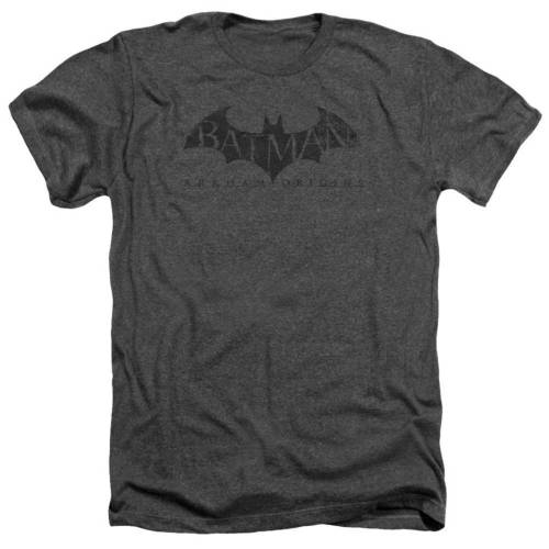 キャラクター ロゴ ヘザー Tシャツ チャコール 【 LICENSED CHARACTER BATMAN ARKHAM ORIGINS CRACKLE LOGO ADULT HEATHER T-SHIRT / CHARCOAL 】 メンズファッション トップス カットソー|スニケス