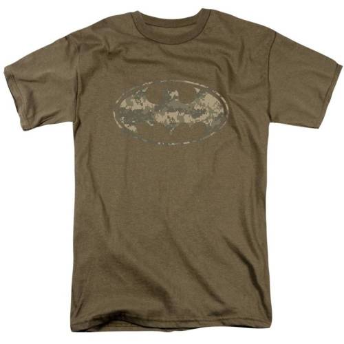 キャラクター アーミー カモ柄 スリーブ Tシャツ サファリ 緑 グリーン 半袖 【 LICENSED CHARACTER BATMAN ARMY CAMO SHIELD SHORT SLEEVE ADULT T-SHIRT / SAFARI GREEN 】 メンズファッション トップス カットソー|スニケス