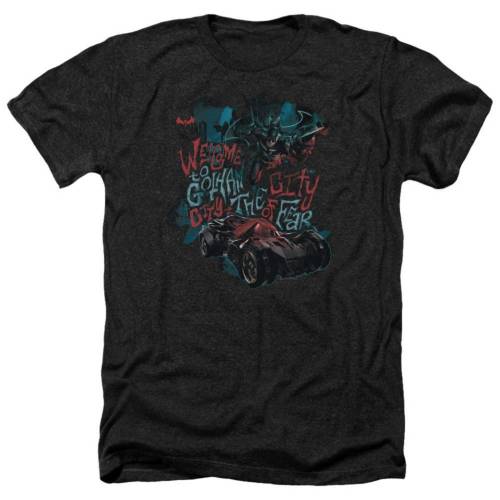 キャラクター シティ ヘザー Tシャツ 黒色 ブラック 【 LICENSED CHARACTER BATMAN ARKHAM KNIGHT CITY OF FEAR ADULT HEATHER T-SHIRT / BLACK 】 メンズファッション トップス カットソー|スニケス