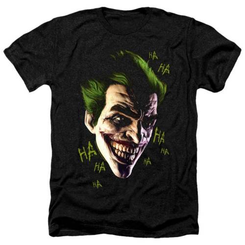 キャラクター ヘザー Tシャツ 黒色 ブラック 【 LICENSED CHARACTER BATMAN ARKHAM ORIGINS JOKER GRIM ADULT HEATHER T-SHIRT / BLACK 】 メンズファッション トップス カットソー|スニケス