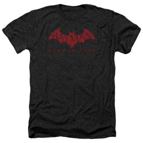キャラクター シティ 赤 レッド バット ヘザー Tシャツ 黒色 ブラック 【 LICENSED CHARACTER BATMAN ARKHAM CITY RED BAT ADULT HEATHER T-SHIRT / BLACK 】 メンズファッション トップス カットソー|スニケス
