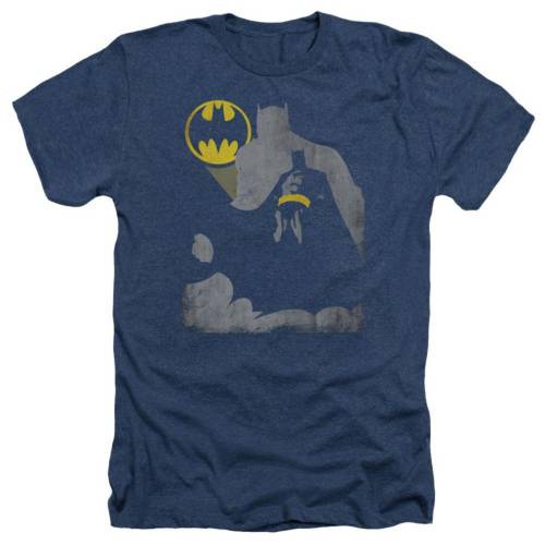 キャラクター バット ヘザー Tシャツ 紺色 ネイビー 【 LICENSED CHARACTER BATMAN BAT KNOCKOUT ADULT HEATHER T-SHIRT / NAVY 】 メンズファッション トップス カットソー|スニケス