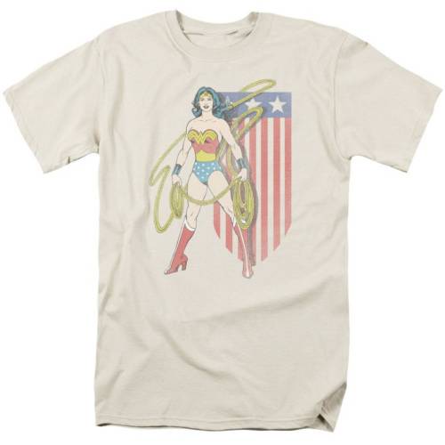 キャラクター ディーシー コミックス スリーブ Tシャツ クリーム 半袖 【 LICENSED CHARACTER DC COMICS USA BANNER SHORT SLEEVE ADULT T-SHIRT / CREAM 】 メンズファッション トップス カットソー|スニケス