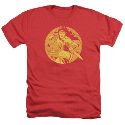 キャラクター ヘザー Tシャツ 赤 レッド 【 LICENSED CHARACTER JUSTICE LEAGUE OF AMERICA YOUNG WONDER WOMAN ADULT HEATHER T-SHIRT / RED 】 メンズファッション トップス カットソー|スニケス