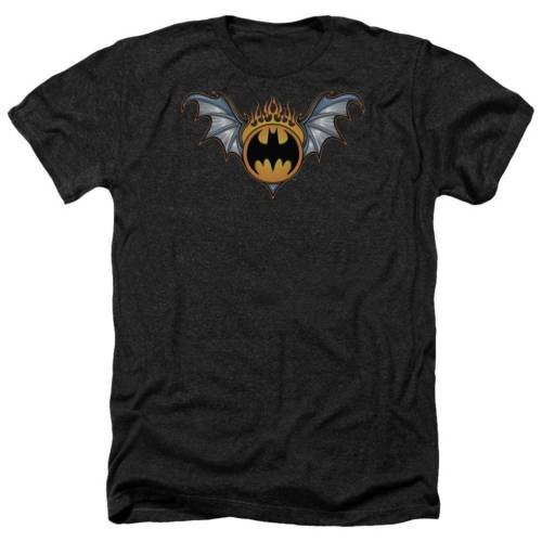 キャラクター バット ロゴ ヘザー Tシャツ 黒色 ブラック 【 LICENSED CHARACTER BATMAN BAT WINGS LOGO ADULT HEATHER T-SHIRT / BLACK 】 メンズファッション トップス カットソー|スニケス