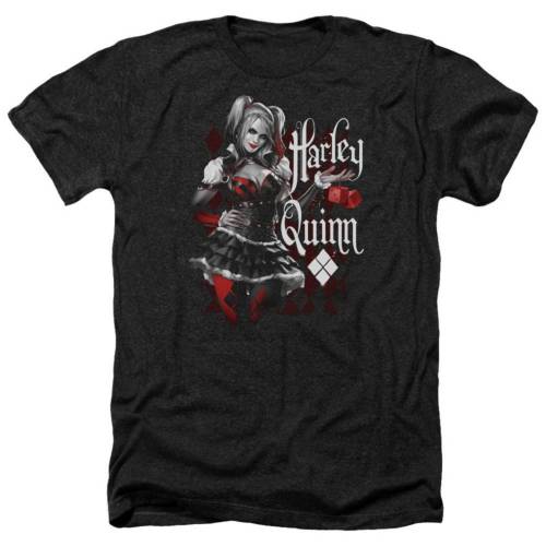 キャラクター ヘザー Tシャツ 黒色 ブラック 【 LICENSED CHARACTER BATMAN ARKHAM KNIGHT DICE ADULT HEATHER T-SHIRT / BLACK 】 メンズファッション トップス カットソー|スニケス