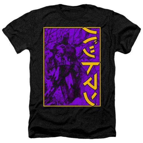 キャラクター ヘザー Tシャツ 黒色 ブラック 【 LICENSED CHARACTER BATMAN BIG FRAMED KANJI ADULT HEATHER T-SHIRT / BLACK 】 メンズファッション トップス カットソー|スニケス