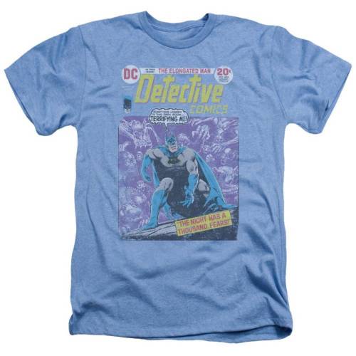 キャラクター ヘザー Tシャツ 青色 ブルー 【 LICENSED CHARACTER BATMAN A THOUSAND FEARS ADULT HEATHER T-SHIRT / LIGHT BLUE 】 メンズファッション トップス カットソー|スニケス