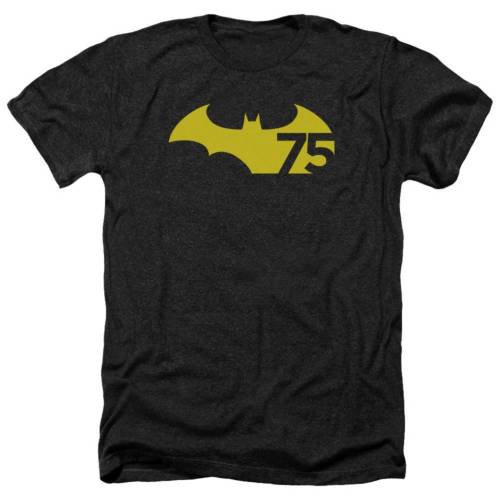 キャラクター ロゴ ヘザー Tシャツ 黒色 ブラック 【 LICENSED CHARACTER BATMAN 75 LOGO 2 ADULT HEATHER T-SHIRT / BLACK 】 メンズファッション トップス カットソー|スニケス