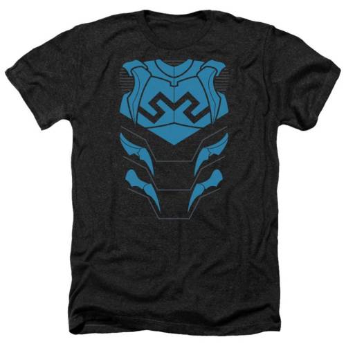 キャラクター 青色 ブルー ヘザー Tシャツ 黒色 ブラック 【 LICENSED CHARACTER JUSTICE LEAGUE OF AMERICA BLUE BEETLE ADULT HEATHER T-SHIRT / BLACK 】 メンズファッション トップス カットソー|スニケス