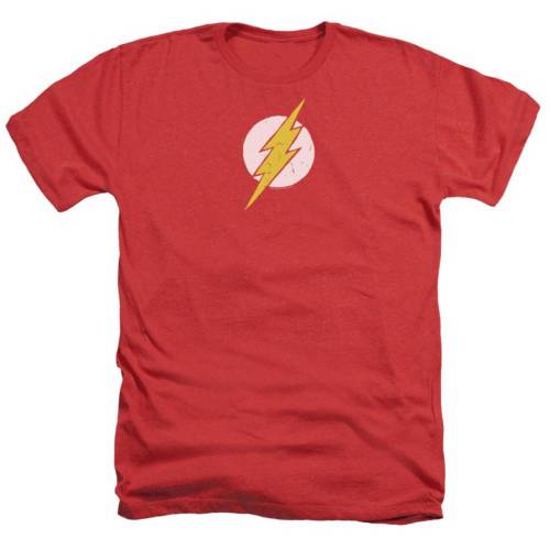 キャラクター ヘザー Tシャツ 赤 レッド 【 LICENSED CHARACTER JUSTICE LEAGUE OF AMERICA ROUGH FLASH ADULT HEATHER T-SHIRT / RED 】 メンズファッション トップス カットソー|スニケス