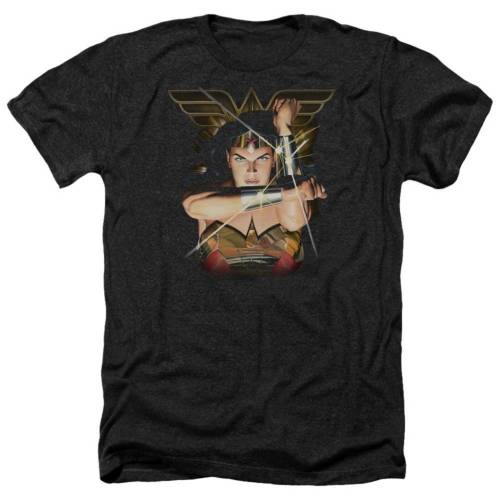 キャラクター ヘザー Tシャツ 黒色 ブラック 【 LICENSED CHARACTER JUSTICE LEAGUE DEFLECTION ADULT HEATHER T-SHIRT / BLACK 】 メンズファッション トップス カットソー|スニケス