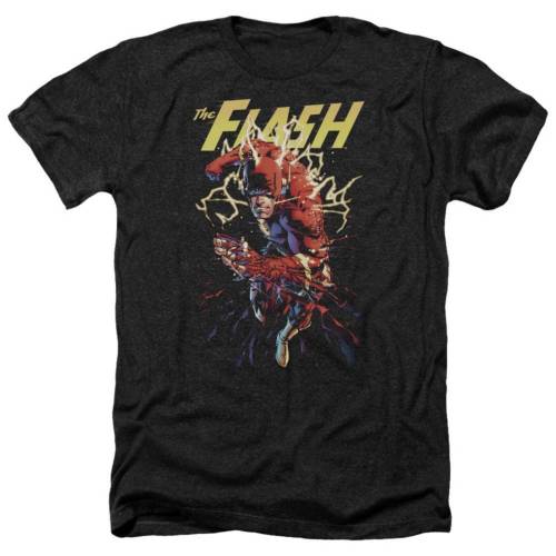 キャラクター ヘザー Tシャツ 黒色 ブラック 【 LICENSED CHARACTER JUSTICE LEAGUE OF AMERICA RIPPING APART ADULT HEATHER T-SHIRT / BLACK 】 メンズファッション トップス カットソー|スニケス
