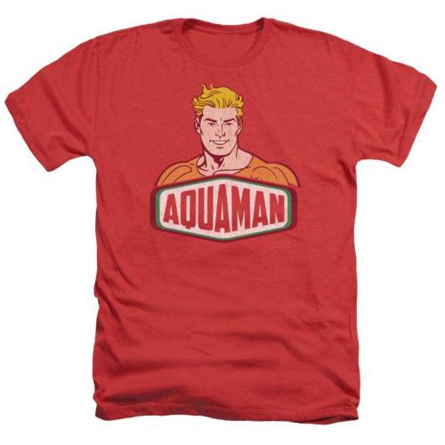 キャラクター ディーシー コミックス ヘザー Tシャツ 赤 レッド 【 LICENSED CHARACTER DC COMICS AQUAMAN SIGN ADULT HEATHER T-SHIRT / RED 】 メンズファッション トップス カットソー｜スニケス
