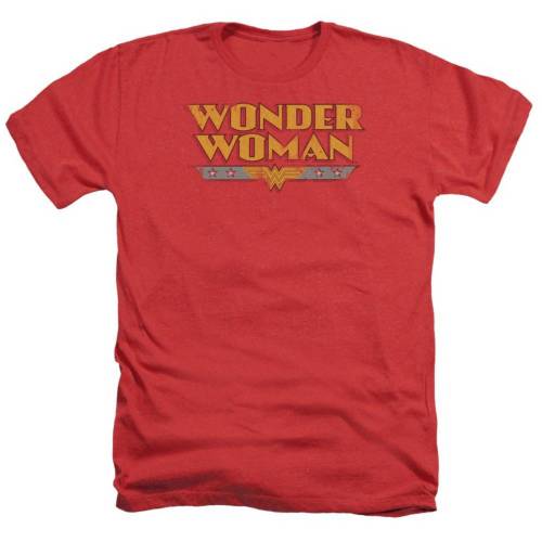 キャラクター ディーシー コミックス ロゴ ヘザー Tシャツ 赤 レッド 【 LICENSED CHARACTER DC COMICS WONDER WOMAN LOGO ADULT HEATHER T-SHIRT / RED 】 メンズファッション トップス カットソー|スニケス