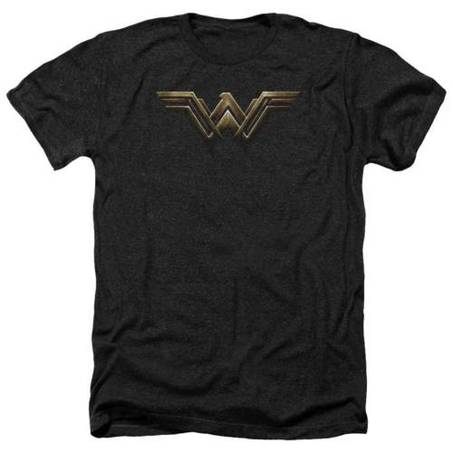 キャラクター ロゴ ヘザー Tシャツ 黒色 ブラック 【 LICENSED CHARACTER JUSTICE LEAGUE MOVIE WONDER WOMAN LOGO ADULT HEATHER T-SHIRT / BLACK 】 メンズファッション トップス カットソー｜スニケス