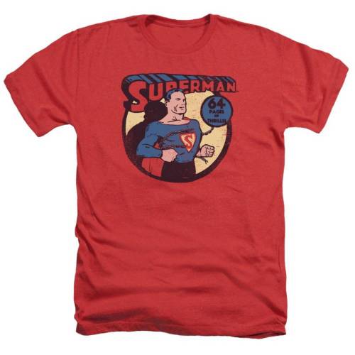 キャラクター ディーシー コミックス ヘザー Tシャツ 赤 レッド 【 LICENSED CHARACTER DC COMICS SUPERMAN 64 ADULT HEATHER T-SHIRT / RED 】 メンズファッション トップス カットソー｜スニケス