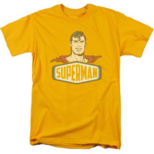キャラクター ディーシー コミックス スリーブ Tシャツ ゴールド 半袖 【 LICENSED CHARACTER DC COMICS SUPERMAN SIGN SHORT SLEEVE ADULT T-SHIRT / GOLD 】 メンズファッション トップス カットソー｜スニケス