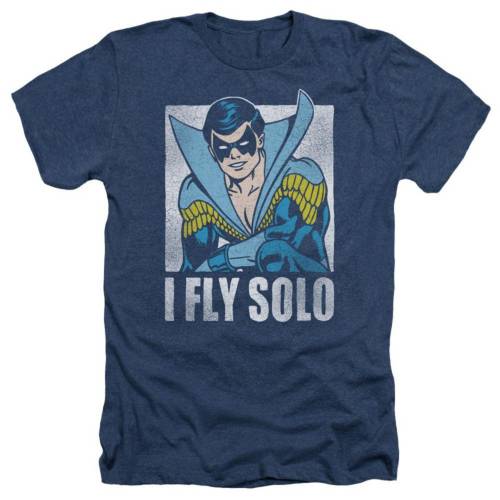 キャラクター ディーシー コミックス ヘザー Tシャツ 紺色 ネイビー 【 LICENSED CHARACTER DC COMICS FLY SOLO ADULT HEATHER T-SHIRT / NAVY 】 メンズファッション トップス カットソー｜スニケス