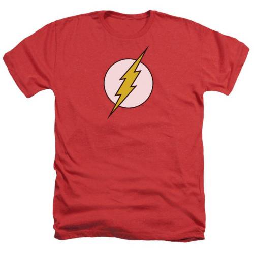 キャラクター ディーシー コミックス ロゴ ヘザー Tシャツ 赤 レッド 【 LICENSED CHARACTER DC COMICS FLASH LOGO ADULT HEATHER T-SHIRT / RED 】 メンズファッション トップス カットソー｜スニケス