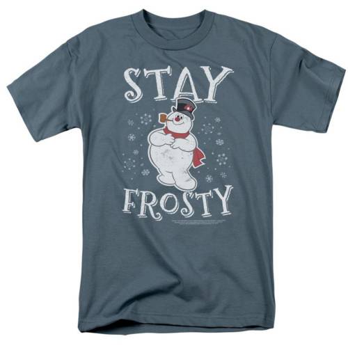 文字記号 捩り プルオーバー 半袖 【 LICENSED CHARACTER FROSTY THE SNOWMAN STAY SHORT SLEEVE ADULT T-SHIRT / SLATE 】 メンズ流行り物 トップス カットソー
