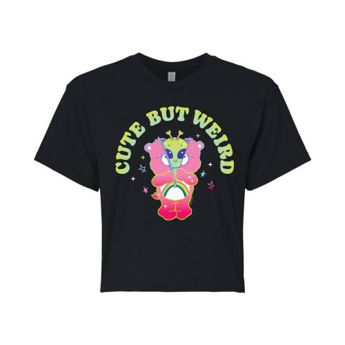 キャラクター ゴールデンベアーズ カルベアーズ Tシャツ 黒色 ブラック 【 LICENSED CHARACTER CARE BEARS CUTE BUT WEIRD CROPPED TEE / BLACK 】 キッズ ベビー マタニティ トップス カットソー