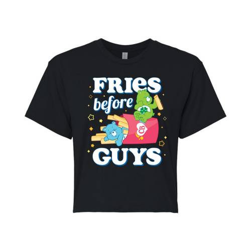 キャラクター ゴールデンベアーズ カルベアーズ Tシャツ 黒色 ブラック 【 LICENSED CHARACTER CARE BEARS FRIES BEFORE GUYS CROPPED TEE / BLACK 】 キッズ ベビー マタニティ トップス カットソー