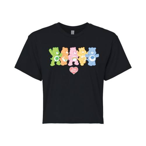 キャラクター ゴールデンベアーズ カルベアーズ Tシャツ 黒色 ブラック 【 LICENSED CHARACTER CARE BEARS PASTEL CROPPED TEE / BLACK 】 キッズ ベビー マタニティ トップス カットソー