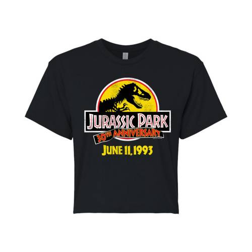 キャラクター パーク Tシャツ 黒色 ブラック 【 LICENSED CHARACTER JURASSIC PARK 30TH ANNIVERSARY CROPPED TEE / BLACK 】 キッズ ベビー マタニティ トップス カットソー