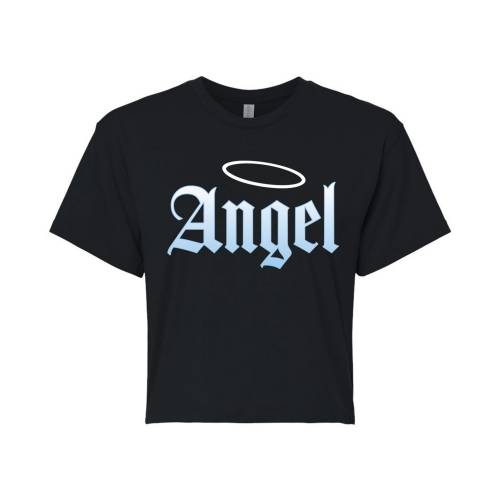 キャラクター Tシャツ 黒色 ブラック 【 LICENSED CHARACTER ANGEL GOTHIC CROPPED TEE / BLACK 】 キッズ ベビー マタニティ トップス カットソー