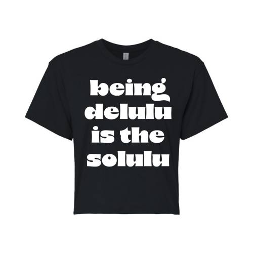 キャラクター Tシャツ 黒色 ブラック 【 LICENSED CHARACTER DELULU IS THE SOLULU CROPPED TEE / BLACK 】 キッズ ベビー マタニティ トップス カットソー