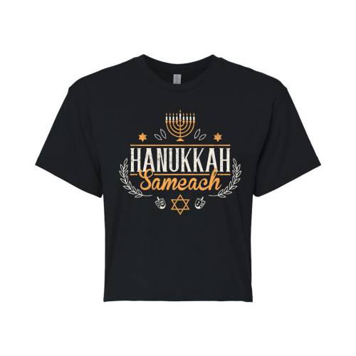 キャラクター Tシャツ 黒色 ブラック 【 LICENSED CHARACTER HANUKKAH SAMEACH CROPPED TEE / BLACK 】 キッズ ベビー マタニティ トップス カットソー