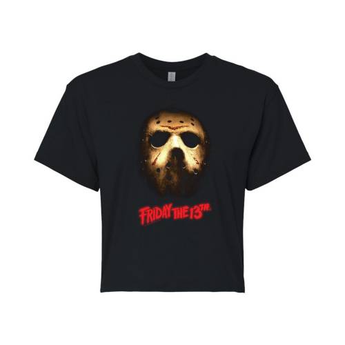 【★百貨店SALE★6/11夜夜中2時迄】文字記号 プルオーバー 黒いこと 黒いこと 【 LICENSED CHARACTER FRIDAY THE 13TH MASK CROPPED TEE / BLACK 】 キッズ もの言う花 マタニティ トップス カットソー