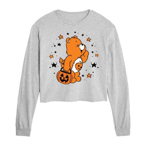 文字記号 ゴールデンベアーズ カルベアーズ 捩り 長袖 【 LICENSED CHARACTER CARE BEARS TRICK OR TREAT CROPPED LONG SLEEVE / 】 キッズ もの言う花 マタニティ トップス 流汗 調教師