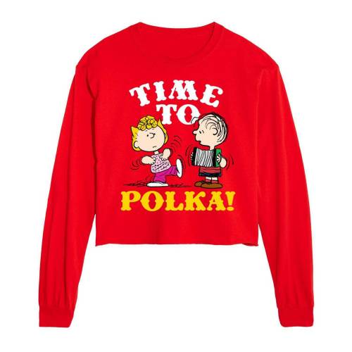 文字記号 ひと休み 捩り 赤 赤いこと 長袖 【 LICENSED CHARACTER PEANUTS TIME TO POLKA LONG SLEEVE / RED 】 キッズ もの言う花 マタニティ トップス 流汗 調教師