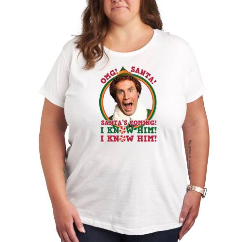 【★百貨店SALE★6/11夜夜中2時迄】文字記号 プルオーバー 白いこと 白いこと 【 LICENSED CHARACTER ELF OMG SANTA I KNOW HIM TEE / WHITE 】 キッズ もの言う花 マタニティ トップス カットソー