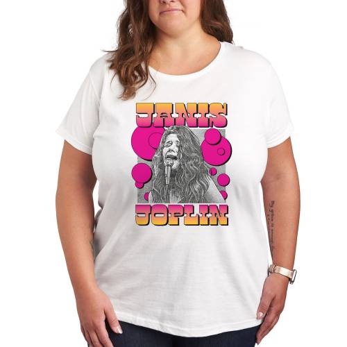 キャラクター グラフィック Tシャツ 白色 ホワイト 【 LICENSED CHARACTER PLUS JANIS JOPLIN DRAWING GRAPHIC TEE / WHITE 】 レディースファッション トップス カットソー｜スニケス