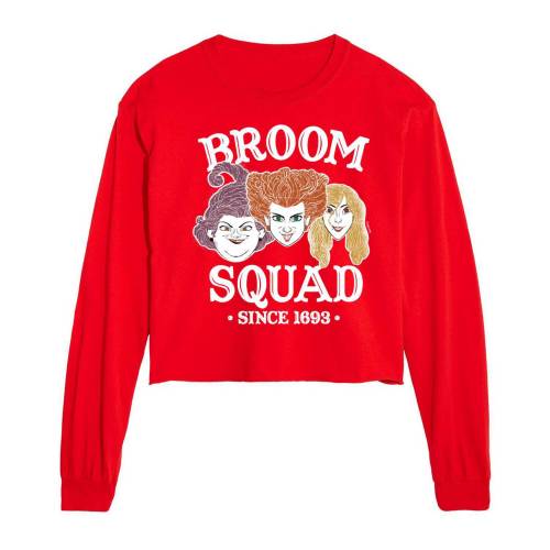 文字記号 捩り プルオーバー 赤 赤いこと 長袖 【 LICENSED CHARACTER HOCUS POCUS BROOM SQUAD SISTERS LONG SLEEVE TEE / RED 】 キッズ もの言う花 マタニティ トップス 流汗 調教師