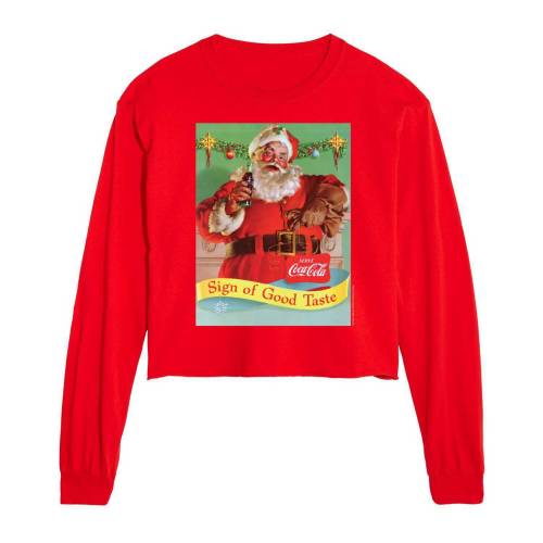 文字記号 捩り プルオーバー 赤 赤いこと 長袖 【 LICENSED CHARACTER COCA-COLA SIGN OF GOOD TASTE CROPPED LONG SLEEVE TEE / RED 】 キッズ もの言う花 マタニティ トップス 流汗 調教師