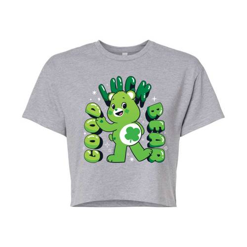 キャラクター ゴールデンベアーズ カルベアーズ Tシャツ ヘザー 灰色 グレー グレイ 【 LICENSED CHARACTER CARE BEARS GOOD LUCK BEAR CROPPED TEE / HEATHER GRAY 】 キッズ ベビー マタニティ トップス カットソ