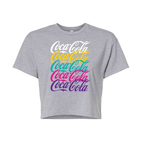 キャラクター Tシャツ 灰色 グレー グレイ 【 LICENSED CHARACTER COCA-COLA 90S STACKED CROPPED TEE / GRAY 】 キッズ ベビー マタニティ トップス カットソー