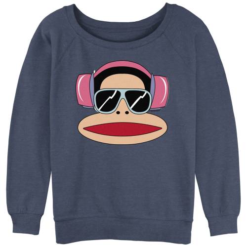 キャラクター ポール サングラス ロゴ 青色 ブルー ヘザー 【 LICENSED CHARACTER PAUL FRANK HEADPHONE SUNGLASSES JULIUS LOGO SLOUCHY TERRY / BLUE HEATHER 】 キッズ ベビー マタニティ トップス スウェット トレー