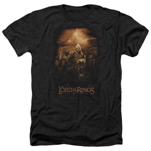 キャラクター リング ヘザー Tシャツ 黒色 ブラック 【 LICENSED CHARACTER LORD OF THE RINGS RIDERS ROHAN ADULT HEATHER T-SHIRT / BLACK 】 メンズファッション トップス カットソー