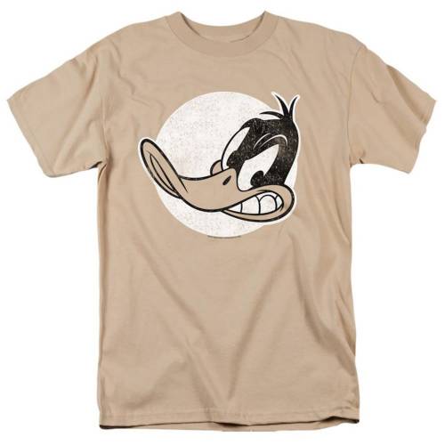 キャラクター ビンテージ ヴィンテージ スリーブ Tシャツ 砂色 サンド 半袖 【 LICENSED CHARACTER LOONEY TUNES DAFFY VINTAGE BADGE SHORT SLEEVE ADULT T-SHIRT / SAND 】 メンズファッション トップス カットソー