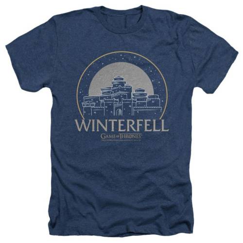 キャラクター ゲーム ヘザー Tシャツ 紺色 ネイビー ゲームオブスローン 【 LICENSED CHARACTER GAME OF THRONES WINTERFELL ADULT HEATHER T-SHIRT / NAVY 】 メンズファッション トップス カットソー｜スニケス