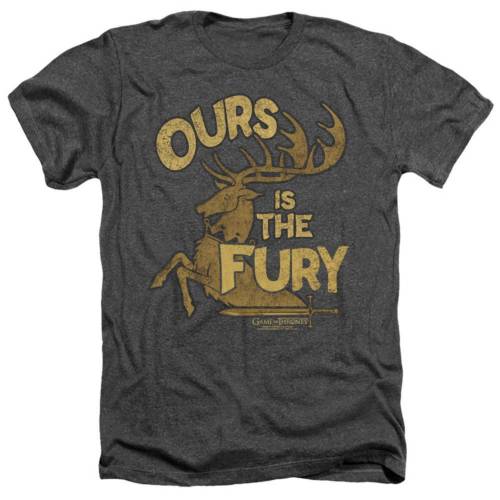 キャラクター ゲーム ヘザー Tシャツ 黒色 ブラック ゲームオブスローン 【 LICENSED CHARACTER GAME OF THRONES FURY ADULT HEATHER T-SHIRT / BLACK 】 メンズファッション トップス カットソー
