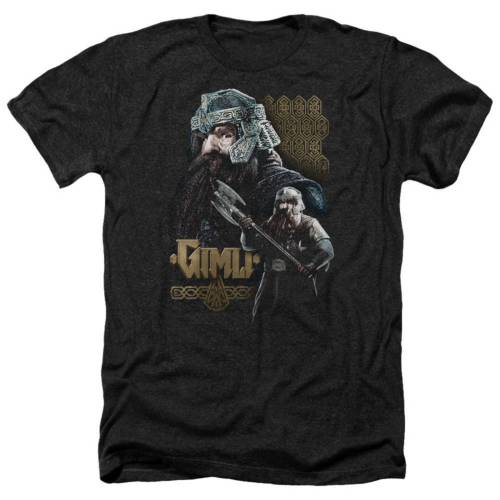 キャラクター リング ヘザー Tシャツ 黒色 ブラック 【 LICENSED CHARACTER LORD OF THE RINGS GIMLI ADULT HEATHER T-SHIRT / BLACK 】 メンズファッション トップス カットソー