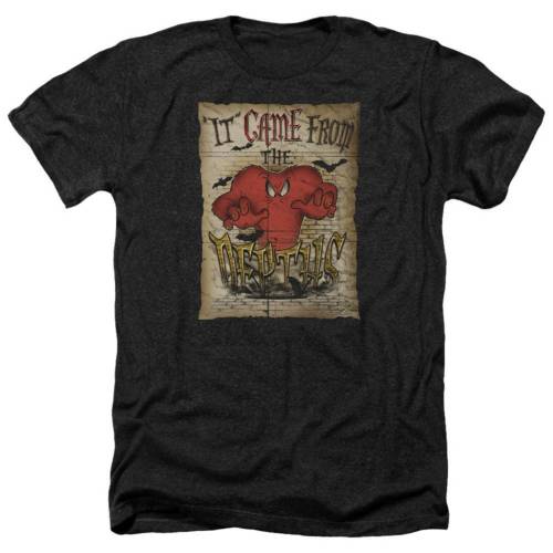 キャラクター ヘザー Tシャツ 黒色 ブラック 【 LICENSED CHARACTER LOONEY TUNES THE DEPTHS ADULT HEATHER T-SHIRT / BLACK 】 メンズファッション トップス カットソー