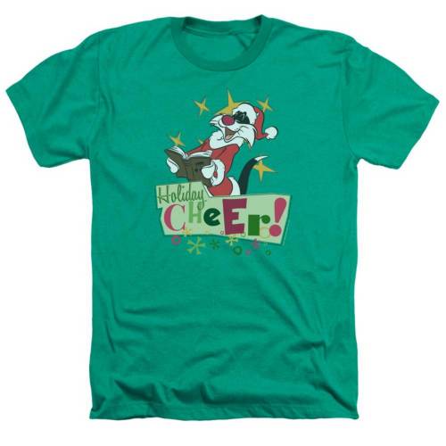 キャラクター ヘザー Tシャツ 緑 グリーン 【 LICENSED CHARACTER LOONEY TUNES CHEER SYLVESTER ADULT HEATHER T-SHIRT / KELLY GREEN 】 メンズファッション トップス カットソー