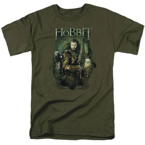 キャラクター スリーブ Tシャツ 緑 グリーン 半袖 【 LICENSED CHARACTER HOBBIT THORIN AND COMPANY SHORT SLEEVE ADULT T-SHIRT / MILITARY GREEN 】 メンズファッション トップス カットソー